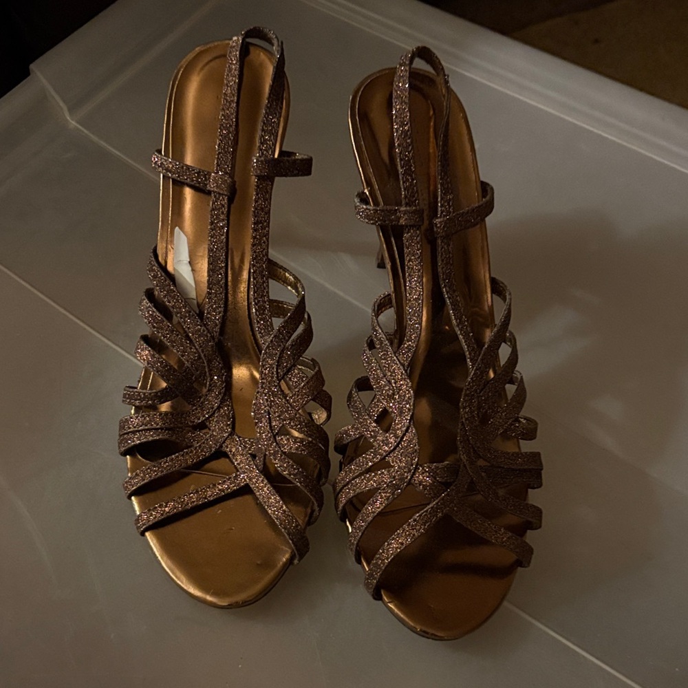 Pierre Cardin Bronze Strappy Heels